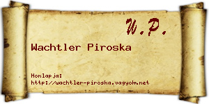 Wachtler Piroska névjegykártya